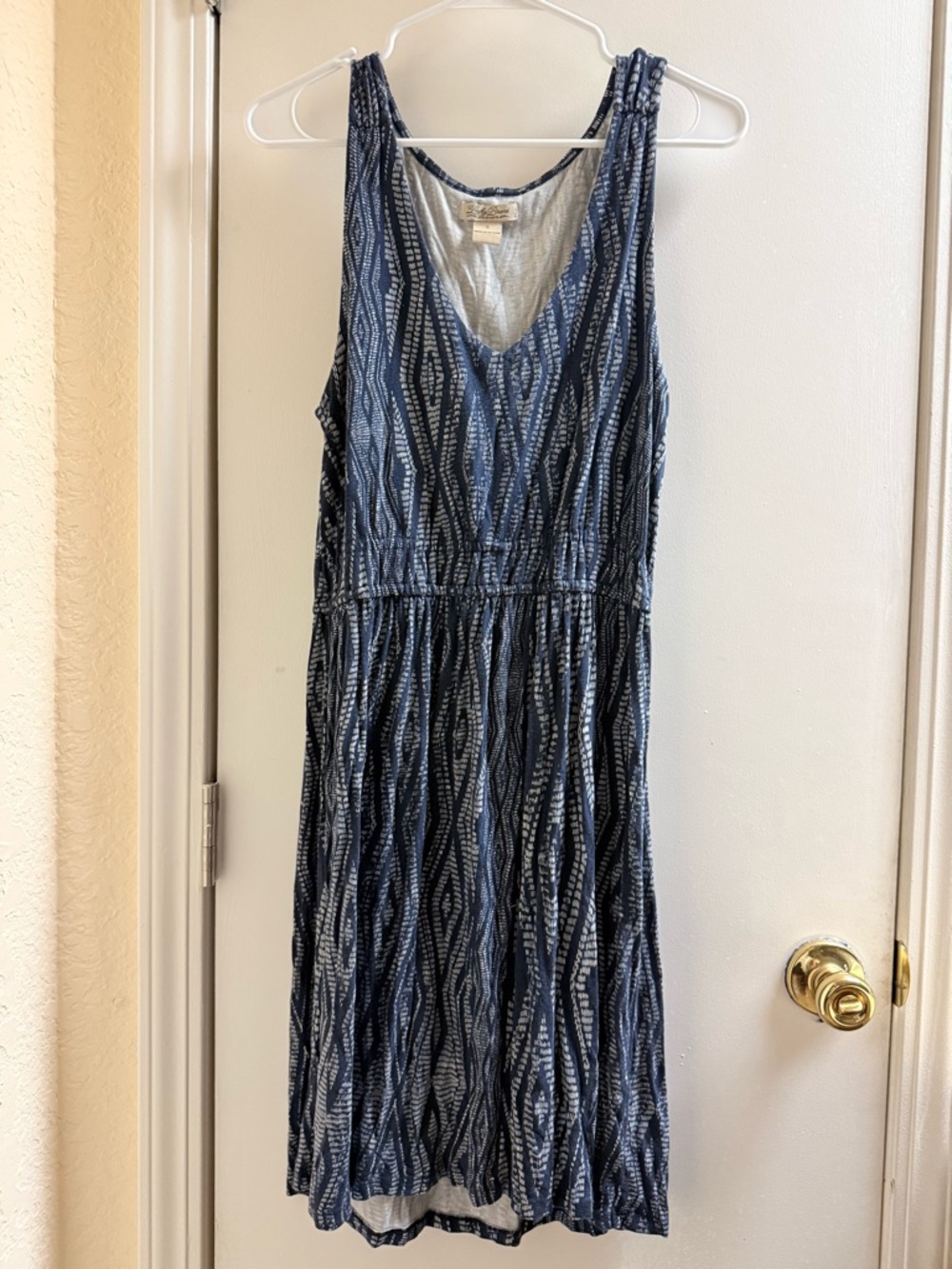 Lucky Brand Navy Geometric Midi Dress